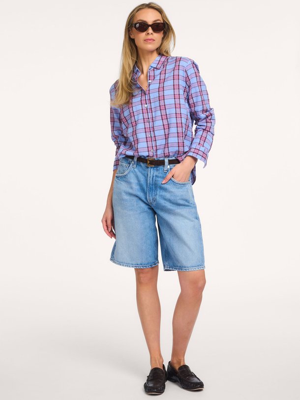 Ontdek de Bowie katoenen geruite blouse van Xirena in de kleur Blauw bij Orangebag. Op werkdagen voor 21:45 besteld, morgen in huis.