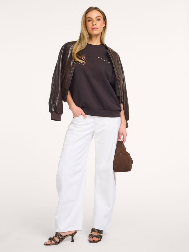 Ontdek de Katoenmix sweater van Haute L'Amitié in de kleur Antraciet bij Orangebag. Op werkdagen voor 21:45 besteld, morgen in huis.