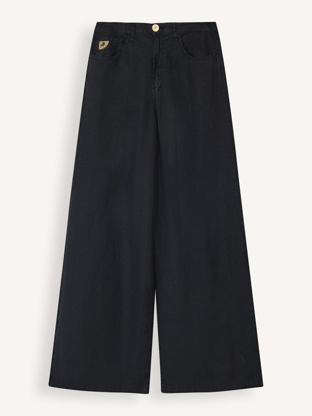Ontdek de Marlene linnen wide leg broek van Lois in de kleur Zwart bij Orangebag. Op werkdagen voor 21:45 besteld, morgen in huis.