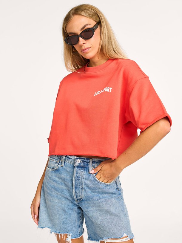 Ontdek de Amber katoenen sweat T-shirt van The Lola Club in de kleur oranje bij Orangebag. Op werkdagen voor 21:45 besteld, morgen in huis.