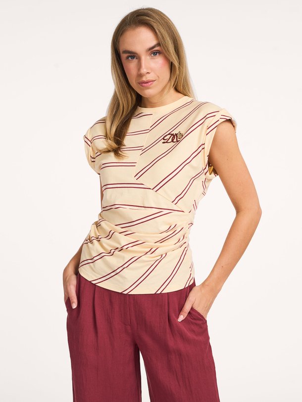 Ontdek de Vesna organic cotton gestreepte top van Dante 6 in de kleur Geel bij Orangebag. Op werkdagen voor 21:45 besteld, morgen in huis.