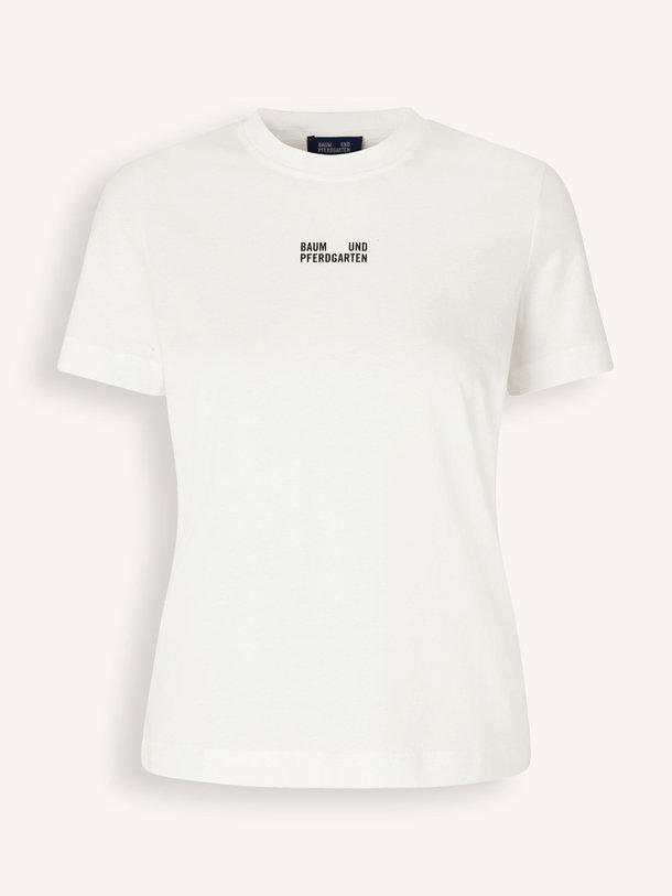 Ontdek de Jalona organic cotton logo T-shirt van Baum und Pferdgarten in de kleur wit bij Orangebag. Op werkdagen voor 21:45 besteld, morgen in huis.