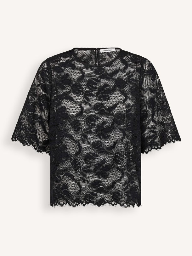 Co'Couture Lanny katoenmix kanten top - Zwart Ontdek de Lanny katoenmix kanten top van Co'Couture in de kleur Zwart bij Orangebag. Op werkdagen voor 21:45 besteld, morgen in huis.
