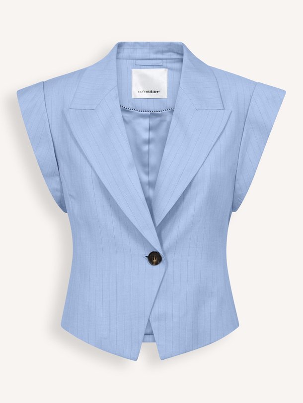 Ontdek de Kiana viscosemix krijtstreep gilet van Co'Couture in de kleur Blauw bij Orangebag. Op werkdagen voor 21:45 besteld, morgen in huis.