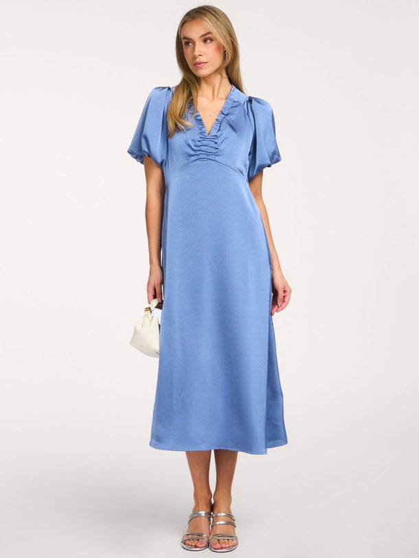 Ontdek de Illana geweven satijnen jurk van Neo Noir in de kleur Blauw bij Orangebag. Op werkdagen voor 21:45 besteld, morgen in huis.