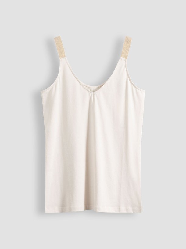 Ontdek de Nice organic cotton reversible top met lurex van Summum in de kleur ecru bij Orangebag. Op werkdagen voor 21:45 besteld, morgen in huis.