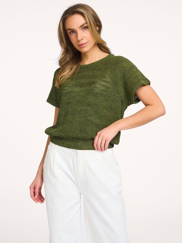 Ontdek de Focus katoenmix top met lurex van La Fee Maraboutee in de kleur Kaki bij Orangebag. Op werkdagen voor 21:45 besteld, morgen in huis.