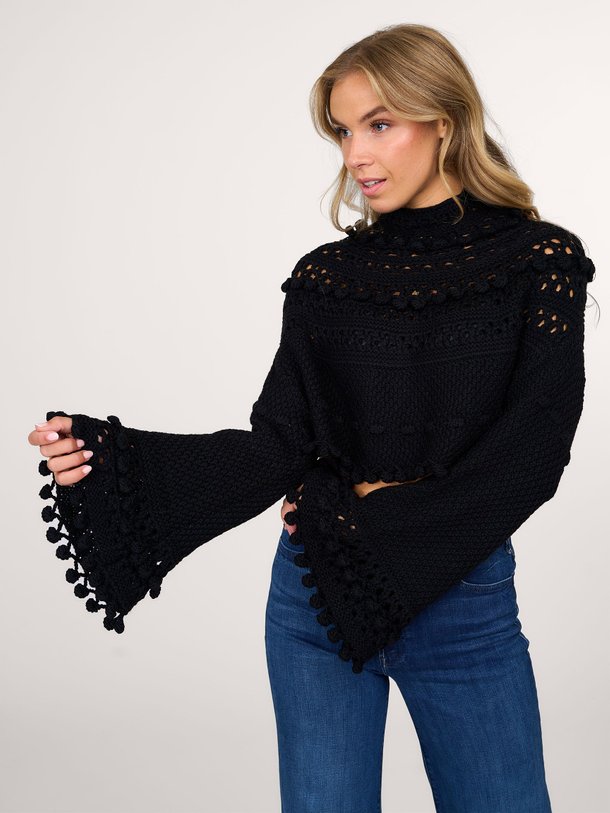 Ontdek de Snape wolmix trui met opengewerkt patroon van Mes Demoiselles in de kleur zwart bij Orangebag. Op werkdagen voor 21:45 besteld, morgen in huis.
