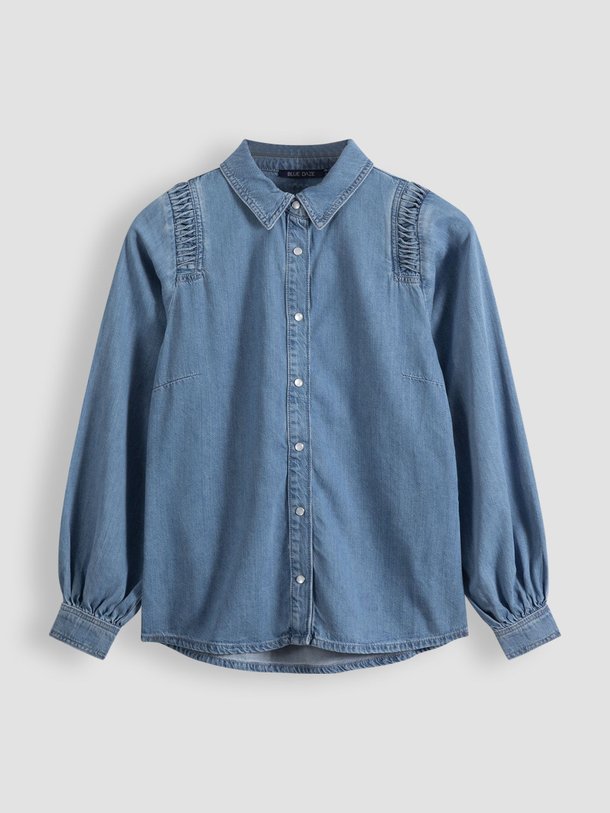 Ontdek de Denim blouse van Summum in de kleur blauw bij Orangebag. Op werkdagen voor 21:45 besteld, morgen in huis.