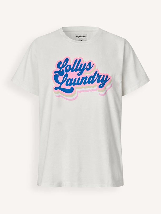 Lollys Laundry RomaLL Cloud Tee SS online kopen | Orangebag Ontdek de RomaLL Cloud Tee SS van Lollys Laundry bij Orangebag. Een fris wit T-shirt met een kleurrijk logo, ideaal voor een stijlvolle, casual look.