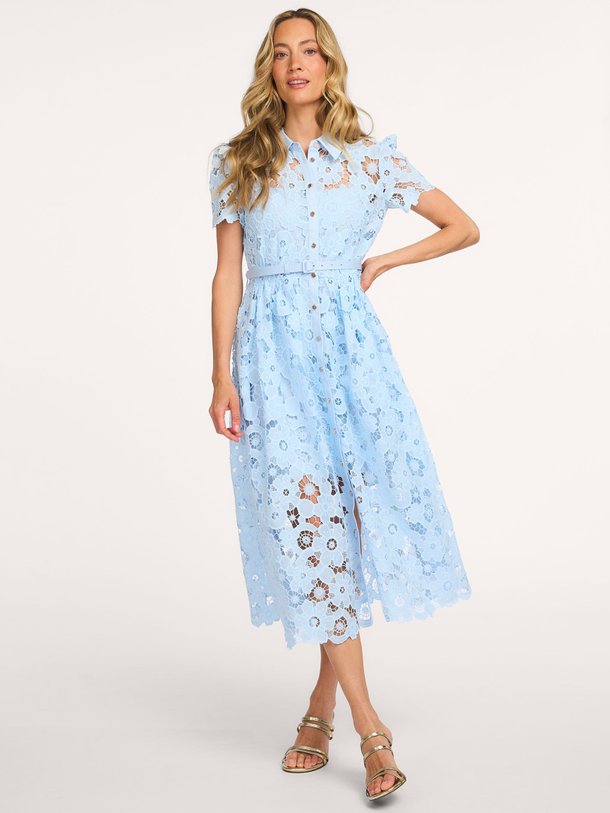 Ontdek de BLUE LACE COLLARED MIDI DRESS van Self Portrait bij Orangebag. Op werkdagen voor 21:45 besteld, morgen in huis.