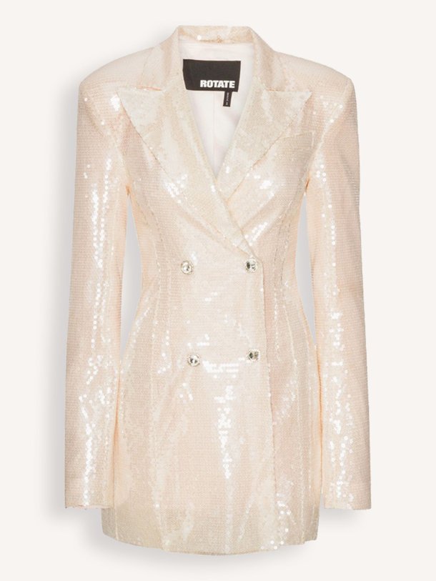 Ontdek de Geweven pailletten blazer jurk van Rotate Birger Christensen in de kleur poeder bij Orangebag. Op werkdagen voor 21:45 besteld, morgen in huis.