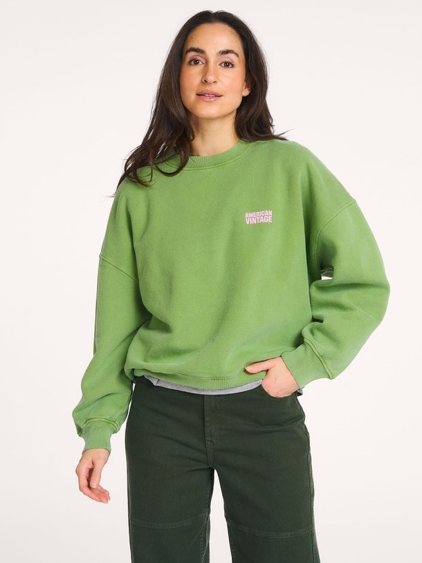 Ontdek de Plizzy katoenen logo sweater van American Vintage in de kleur Groen bij Orangebag. Op werkdagen voor 21:45 besteld, morgen in huis.