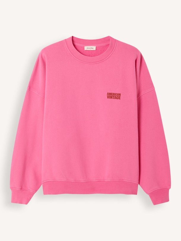 Ontdek de Plizzy katoenen logo sweater van American Vintage in de kleur Roze bij Orangebag. Op werkdagen voor 21:45 besteld, morgen in huis.