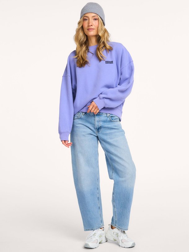 Ontdek de Plizzy katoenen logo sweater van American Vintage in de kleur Paars bij Orangebag. Op werkdagen voor 21:45 besteld, morgen in huis.