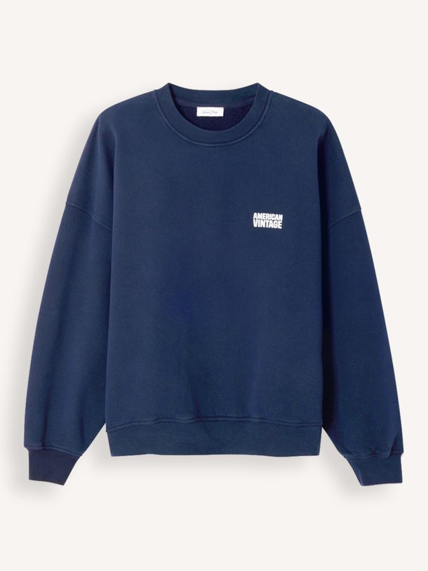 Ontdek de Plizzy katoenen logo sweater van American Vintage in de kleur Donkerblauw bij Orangebag. Op werkdagen voor 21:45 besteld, morgen in huis.