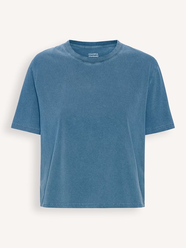 Colorful Standard Organic cotton cropped T-shirt - Blauw Ontdek de Organic cotton cropped T-shirt van Colorful Standard in de kleur Blauw bij Orangebag. Op werkdagen voor 21:45 besteld, morgen in huis.