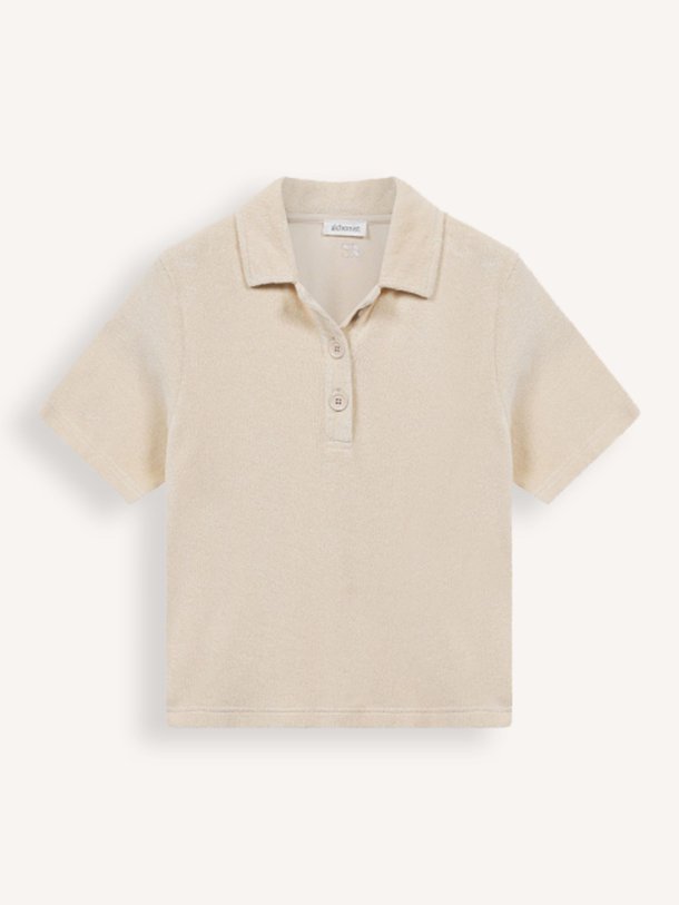 Ontdek de Kerria organic cotton badstof polo T-shirt van Alchemist in de kleur beige bij Orangebag. Op werkdagen voor 21:45 besteld, morgen in huis.