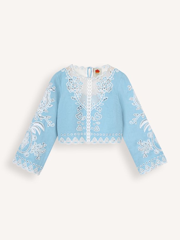 Ontdek de Linnen top van Farm Rio in de kleur Blauw bij Orangebag. Op werkdagen voor 21:45 besteld, morgen in huis.