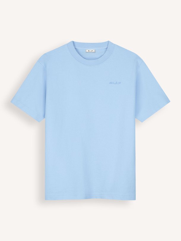 Ontdek de Organic cotton logo T-shirt van OLAF in de kleur Lichtblauw bij Orangebag. Op werkdagen voor 21:45 besteld, morgen in huis.