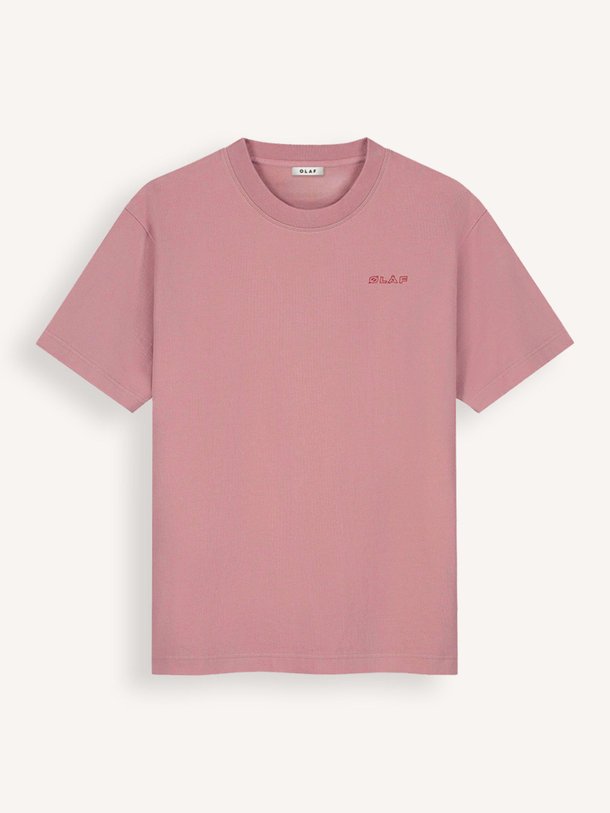 Ontdek de Organic cotton logo T-shirt van OLAF in de kleur Mauve bij Orangebag. Op werkdagen voor 21:45 besteld, morgen in huis.