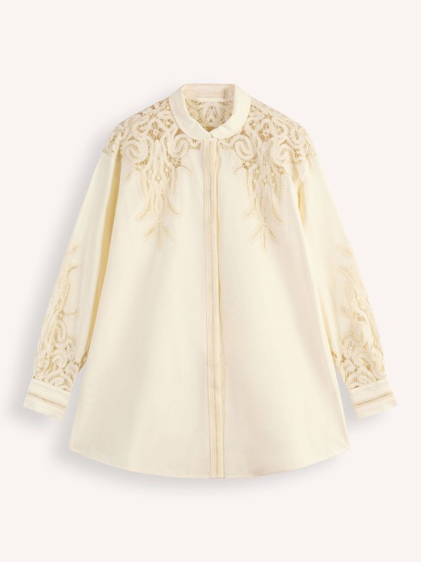 Ontdek de Harden katoen/zijdemix blouse met kant van Ulla Johnson in de kleur ecru bij Orangebag. Op werkdagen voor 21:45 besteld, morgen in huis.