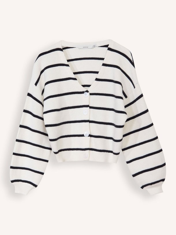 Ontdek de Meba katoenmix vest met gestreept dessin van Gestuz in de kleur off-white bij Orangebag. Op werkdagen voor 21:45 besteld, morgen in huis.