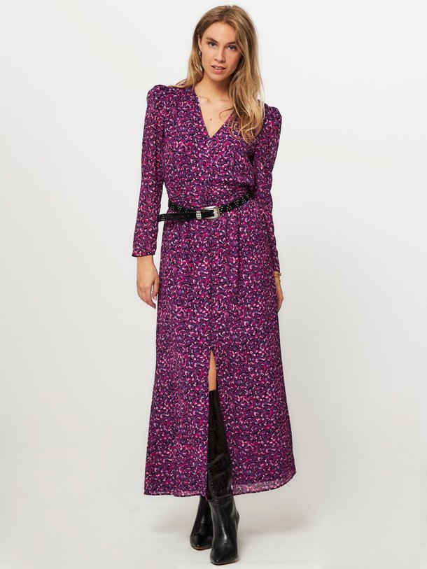 Ontdek de Vyana geweven maxi jurk met print van Dante 6 in de kleur paars bij Orangebag. Op werkdagen voor 21:45 besteld, morgen in huis.