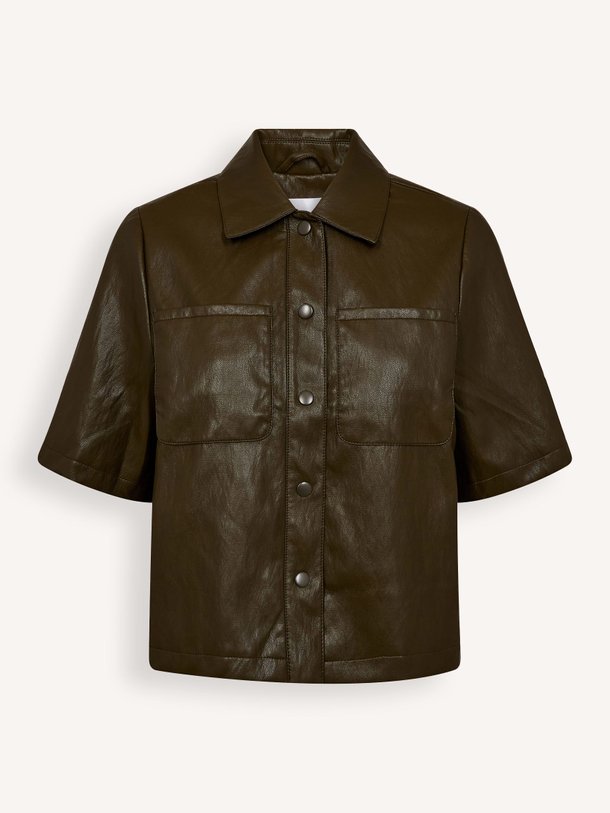 Ontdek de Gitt leatherlook blouse van Co'Couture in de kleur Donkergroen bij Orangebag. Op werkdagen voor 21:45 besteld, morgen in huis.