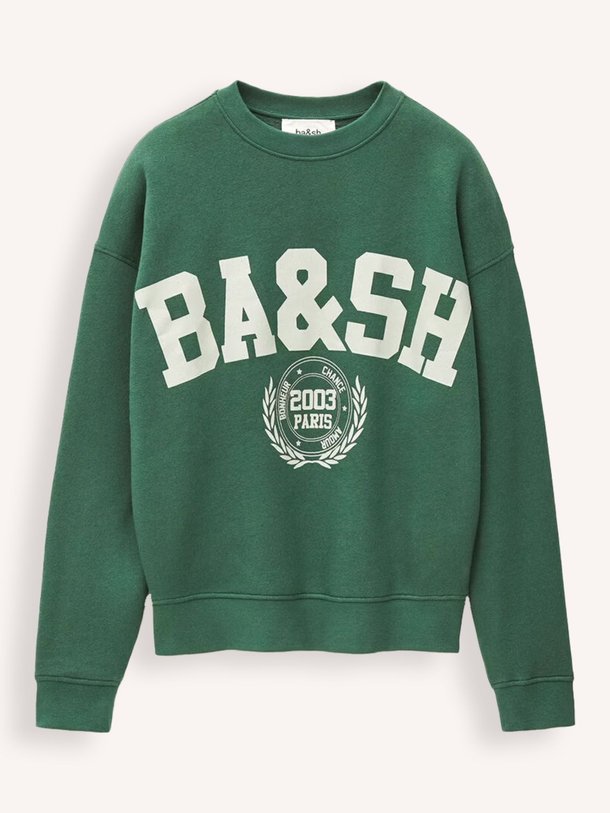 Ontdek de Fenja katoenmix logo sweater van ba&sh in de kleur Groen bij Orangebag. Op werkdagen voor 21:45 besteld, morgen in huis.