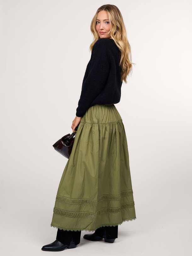 Ontdek de Harlow katoenen rok van Ulla Johnson in de kleur groen bij Orangebag. Op werkdagen voor 21:45 besteld, morgen in huis.