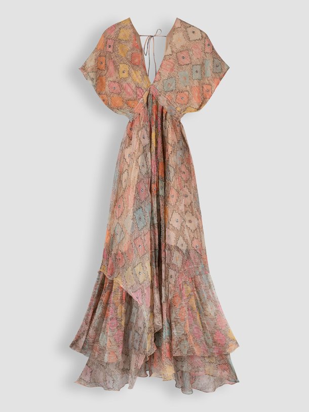 Ontdek de Ormay viscose jurk met print van Mes Demoiselles in de kleur perzik bij Orangebag. Op werkdagen voor 21:45 besteld, morgen in huis.