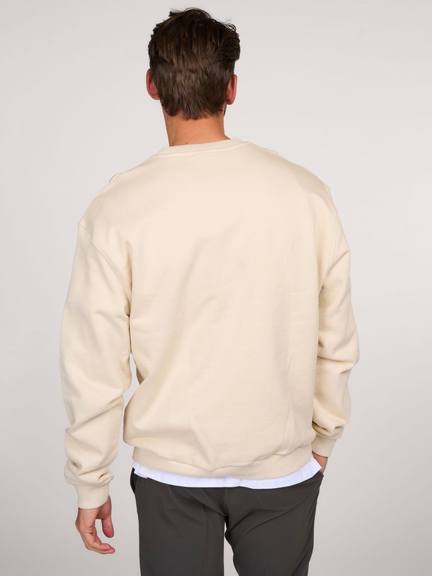 Ontdek de Crew katoenen logo sweater van Les Deux in de kleur ecru bij Orangebag. Op werkdagen voor 21:45 besteld, morgen in huis.