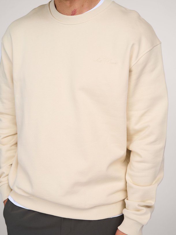 Ontdek de Crew katoenen logo sweater van Les Deux in de kleur ecru bij Orangebag. Op werkdagen voor 21:45 besteld, morgen in huis.