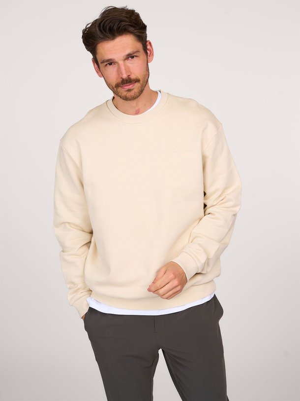 Ontdek de Crew katoenen logo sweater van Les Deux in de kleur ecru bij Orangebag. Op werkdagen voor 21:45 besteld, morgen in huis.