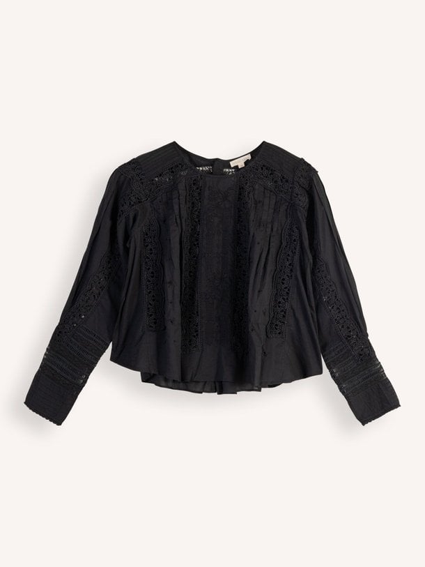 Ontdek de Jeannine katoenen top met broderie van Louise Misha in de kleur zwart bij Orangebag. Op werkdagen voor 21:45 besteld, morgen in huis.