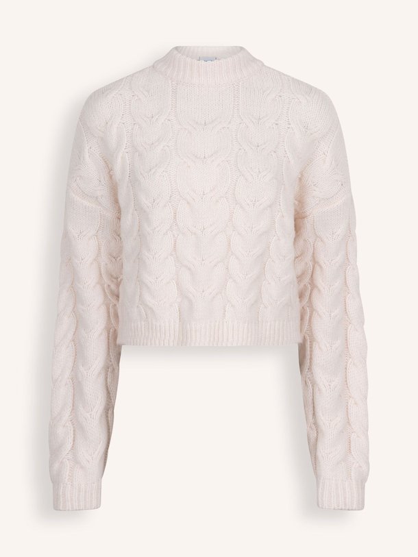 Ontdek de Ross wolmix trui met kabelpatroon van Dante 6 in de kleur off-white bij Orangebag. Op werkdagen voor 21:45 besteld, morgen in huis.