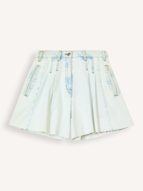Ontdek de Presley mid waist short met plooien van Bellerose in de kleur Lichtblauw bij Orangebag. Op werkdagen voor 21:45 besteld, morgen in huis.