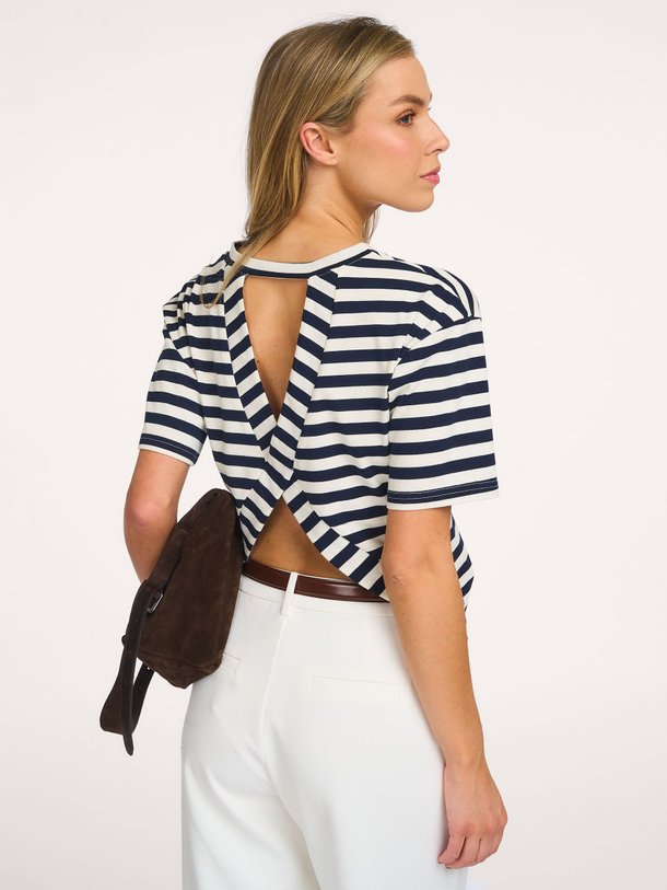 Ontdek de Martilo katoenmix gestreepte top van Suncoo in de kleur Donkerblauw bij Orangebag. Op werkdagen voor 21:45 besteld, morgen in huis.