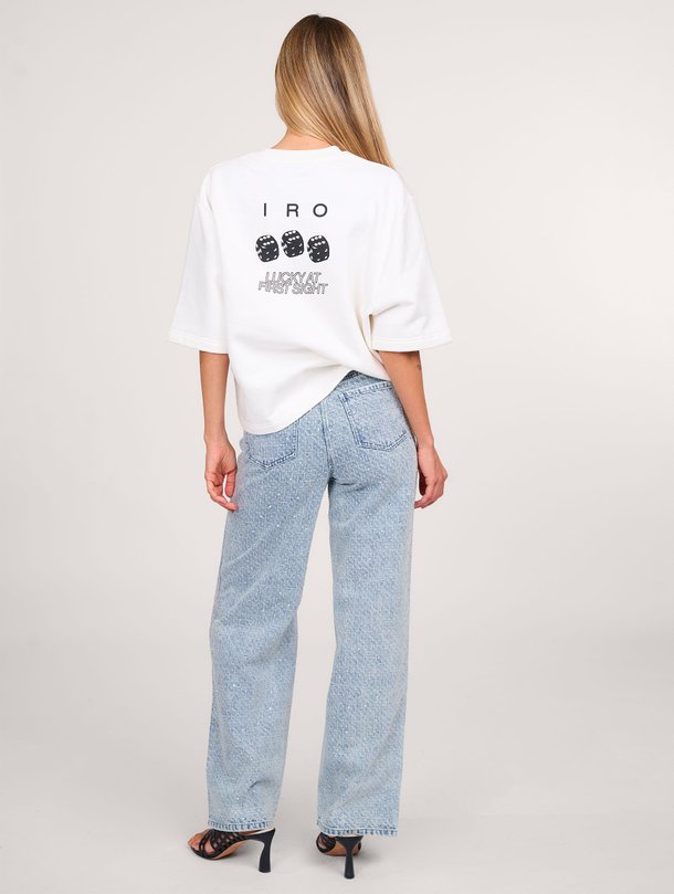 Ontdek de Dalou high waist loose fit jeans met strass van Iro in de kleur lichtblauw bij Orangebag. Op werkdagen voor 21:45 besteld, morgen in huis.