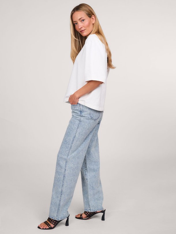 Ontdek de Dalou high waist loose fit jeans met strass van Iro in de kleur lichtblauw bij Orangebag. Op werkdagen voor 21:45 besteld, morgen in huis.