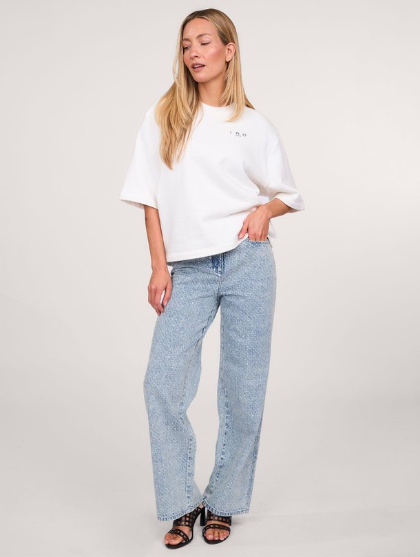 Ontdek de Dalou high waist loose fit jeans met strass van Iro in de kleur lichtblauw bij Orangebag. Op werkdagen voor 21:45 besteld, morgen in huis.