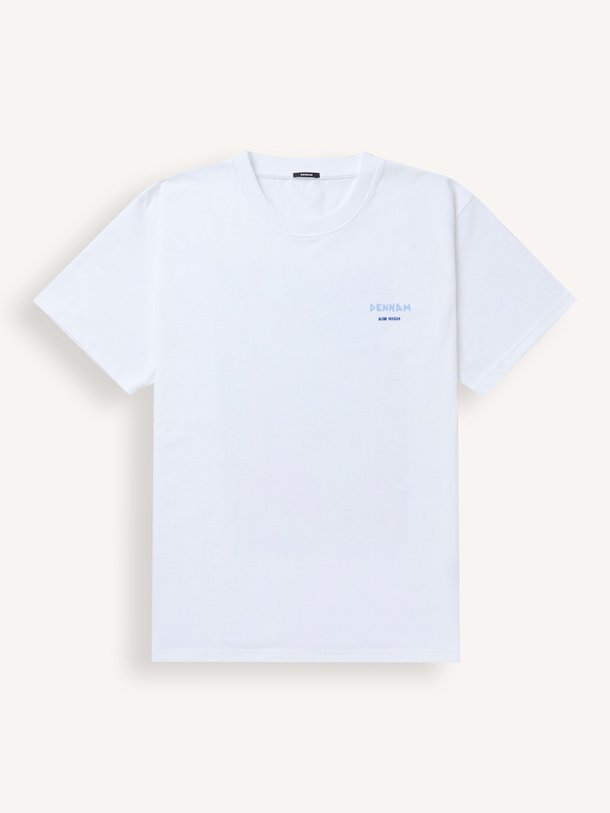 Ontdek de katoenen T-shirt met print van Denham in de kleur wit bij Orangebag. Op werkdagen voor 21:45 besteld, morgen in huis.