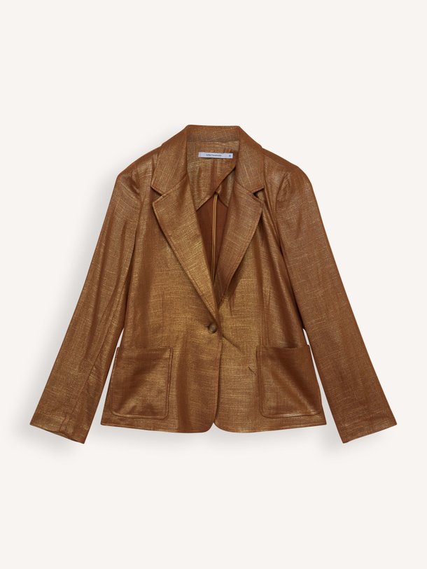 Ontdek de Delina linnen/viscosemix blazer met lurex van La Fee Maraboutee in de kleur brons bij Orangebag. Op werkdagen voor 21:45 besteld, morgen in huis.