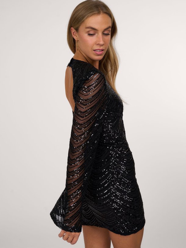 Ontdek de Glira geweven mesh jurk met pailetten van Gestuz in de kleur zwart bij Orangebag. Op werkdagen voor 21:45 besteld, morgen in huis.