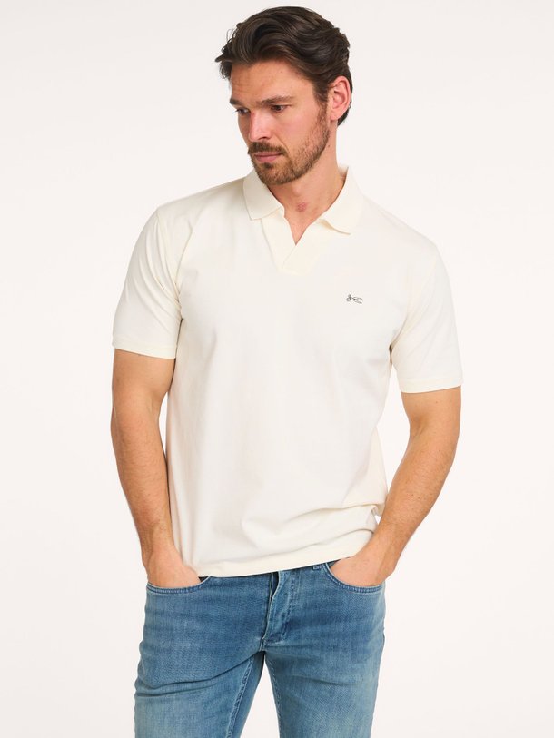 Ontdek de Scissor katoenmix polo van Denham in de kleur Off-white bij Orangebag. Op werkdagen voor 21:45 besteld, morgen in huis.