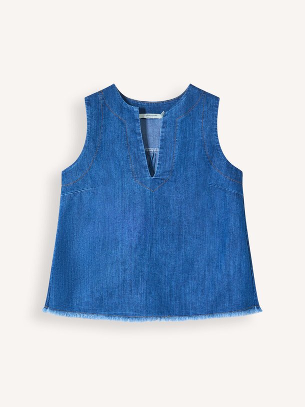 Ontdek de Foto denim top van La Fee Maraboutee in de kleur Donkerblauw bij Orangebag. Op werkdagen voor 21:45 besteld, morgen in huis.