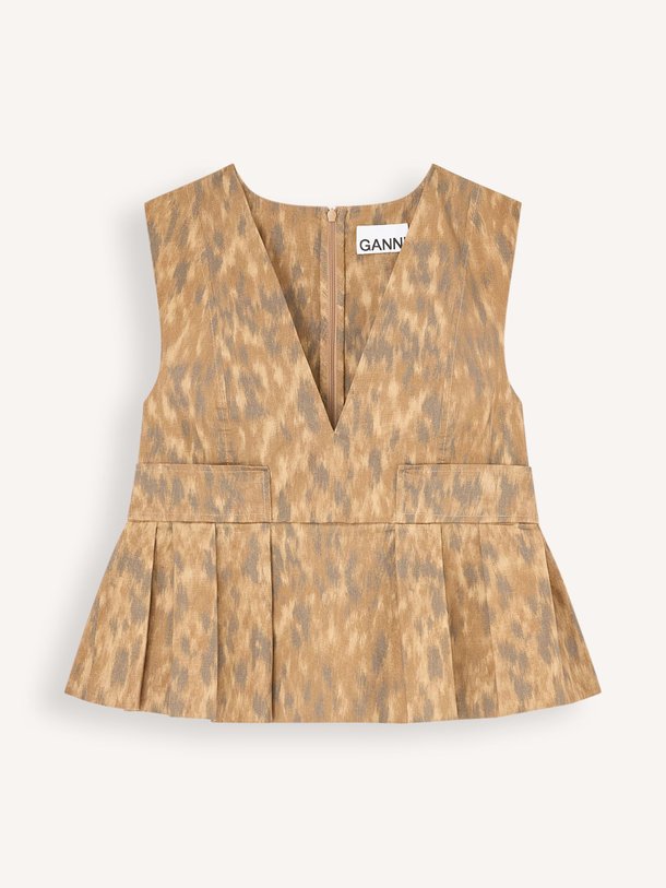 Ontdek de Organic cotton mix top met print van Ganni in de kleur Bruin bij Orangebag. Op werkdagen voor 21:45 besteld, morgen in huis.