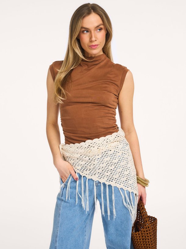 Ontdek de Camilla jersey top van Co'Couture in de kleur Bruin bij Orangebag. Op werkdagen voor 21:45 besteld, morgen in huis.