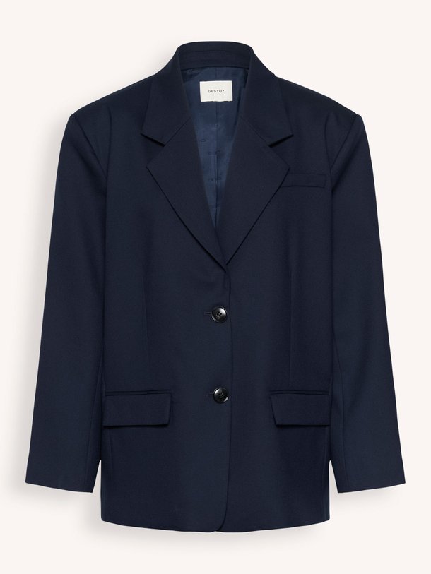 Ontdek de Paula viscosemix blazer van Gestuz in de kleur Donkerblauw bij Orangebag. Op werkdagen voor 21:45 besteld, morgen in huis.